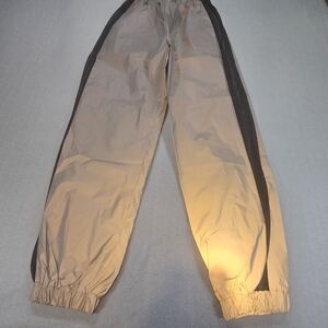 SHE Reflective Jogger Pants S Gray Mesh Stripe Windbreaker Track